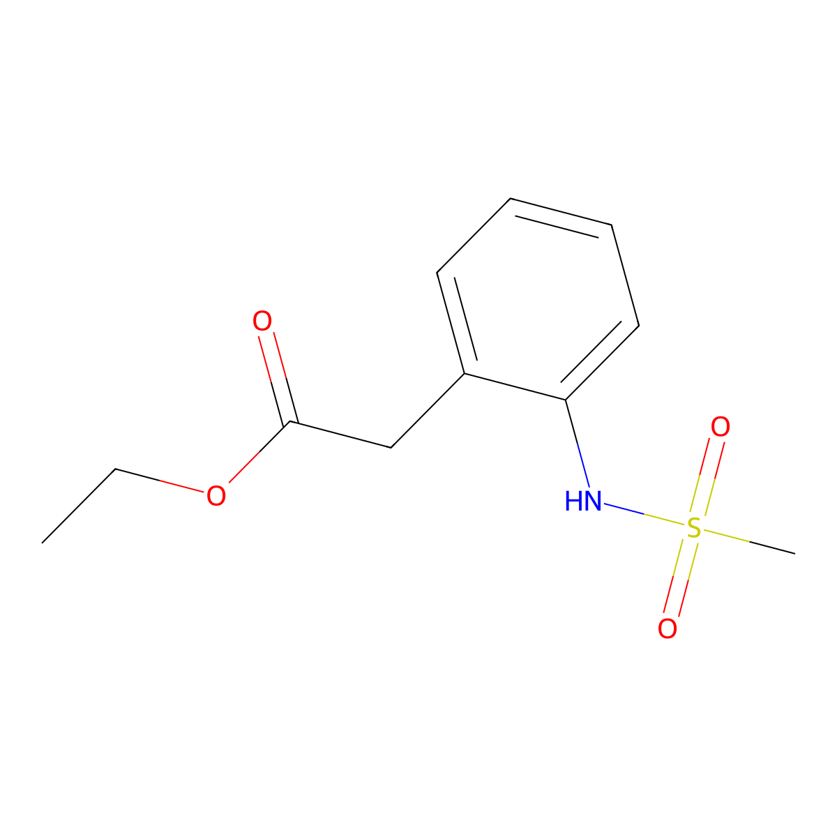 Ethyl 2-(Methylsulfonamido)phenylacetate molecular structure, CAS 36064-30-9