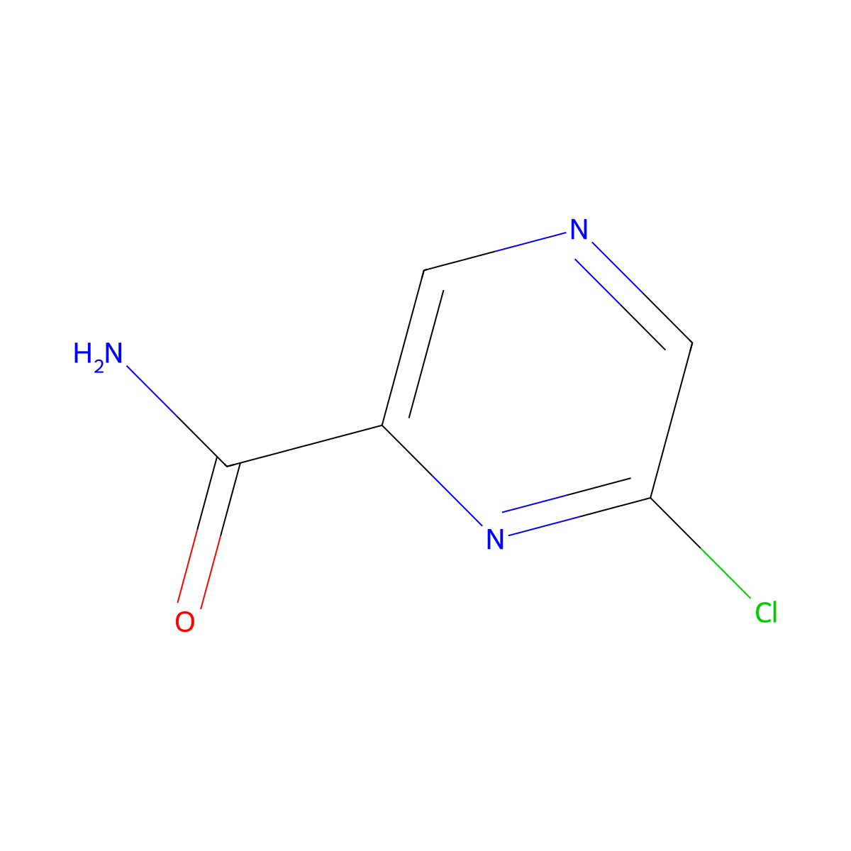 6-Chloropyrazine-2-carboxamide molecular structure, CAS 36070-79-8