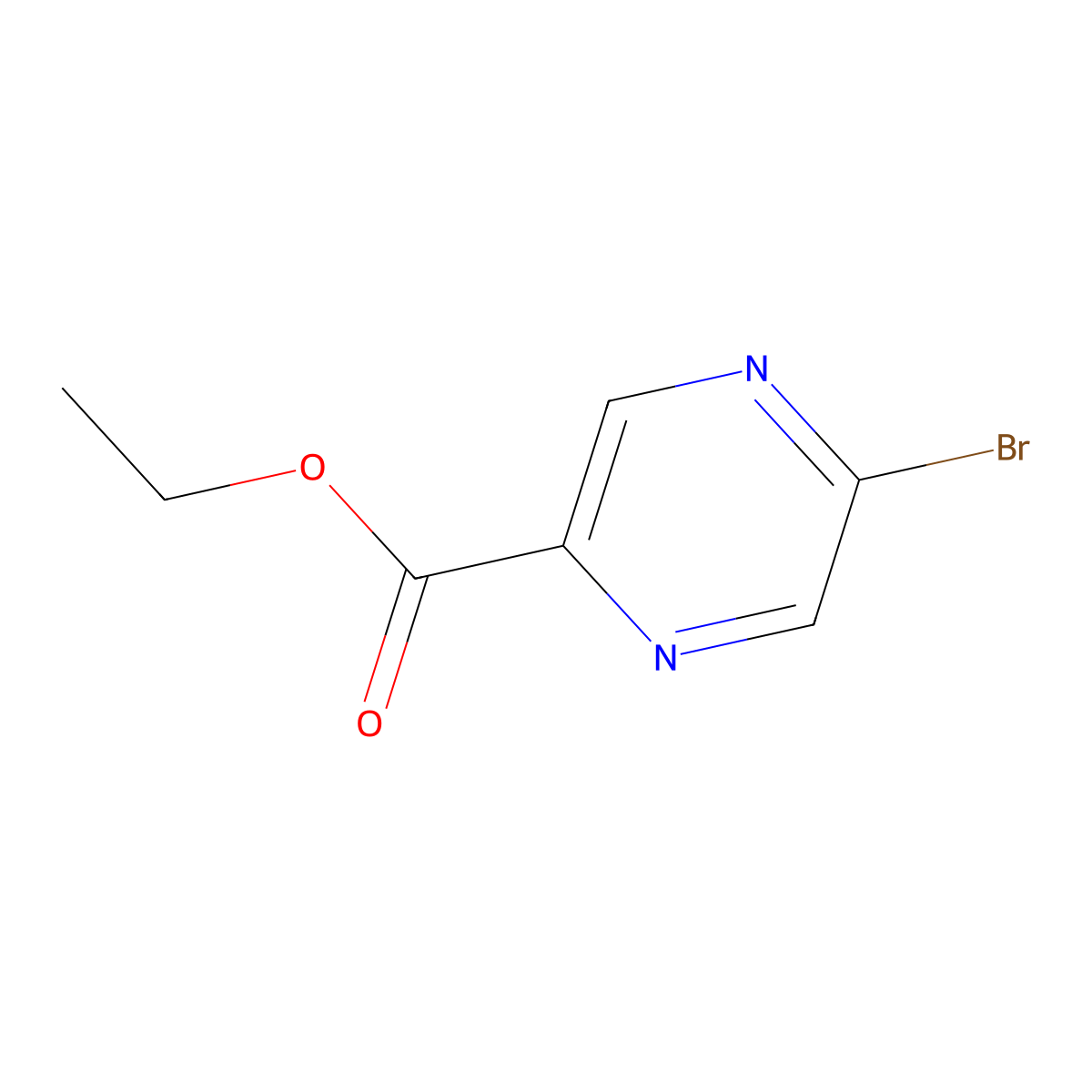 Ethyl 5-bromopyrazine-2-carboxylate molecular structure, CAS 36070-83-4