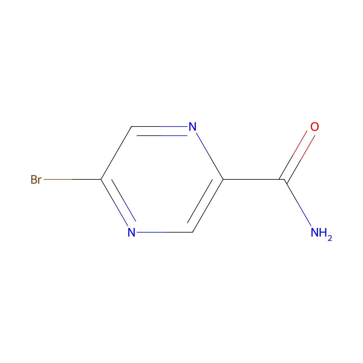 5-Bromopyrazine-2-carboxamide molecular structure, CAS 36070-84-5