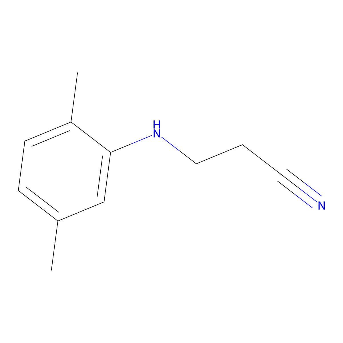3-[(2,5-Dimethylphenyl)amino]propanenitrile molecular structure, CAS 36072-16-9