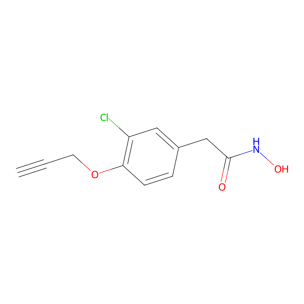 Acetohydroxamic acid, (3-chloro-4-propargyloxy)phenyl- molecular structure, CAS 36072-88-5