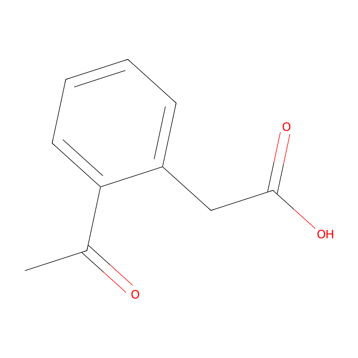Benzeneacetic acid, 2-acetyl- molecular structure, CAS 36073-90-2