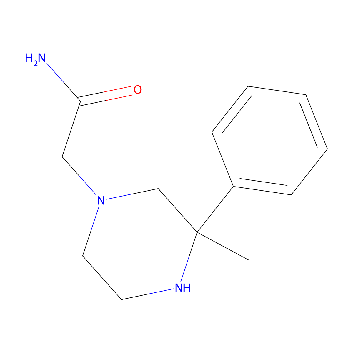 2-(3-Methyl-3-phenylpiperazin-1-yl)acetamide molecular structure, CAS 360760-13-0