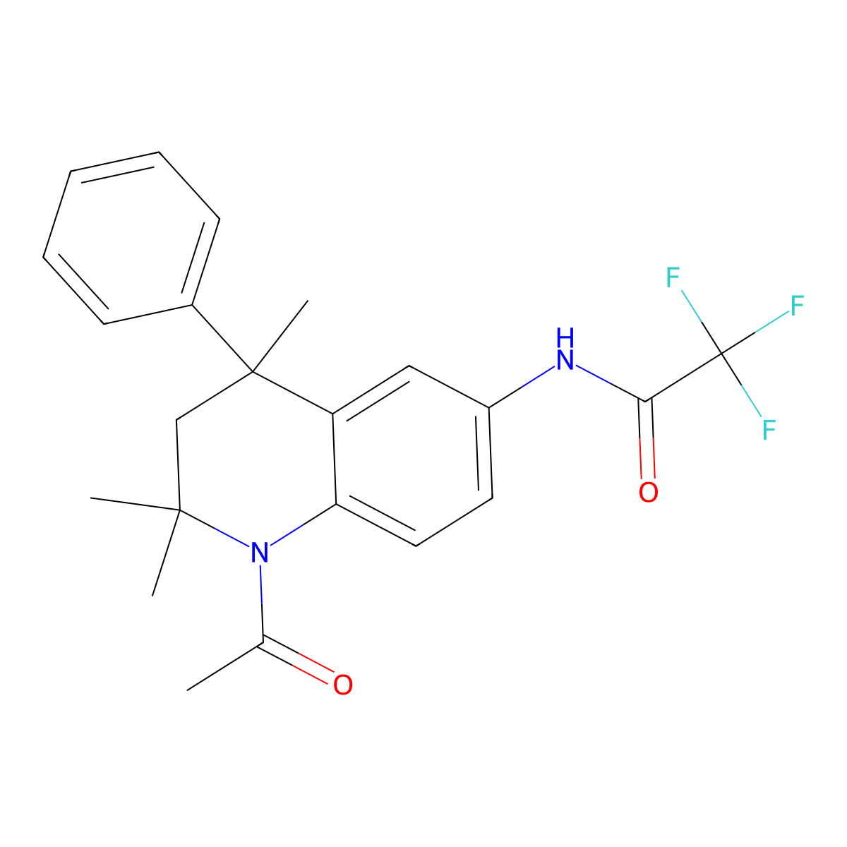 N-(1-acetyl-2,2,4-trimethyl-4-phenyl-3H-quinolin-6-yl)-2,2,2-trifluoroacetamide molecular structure, CAS 360760-14-1