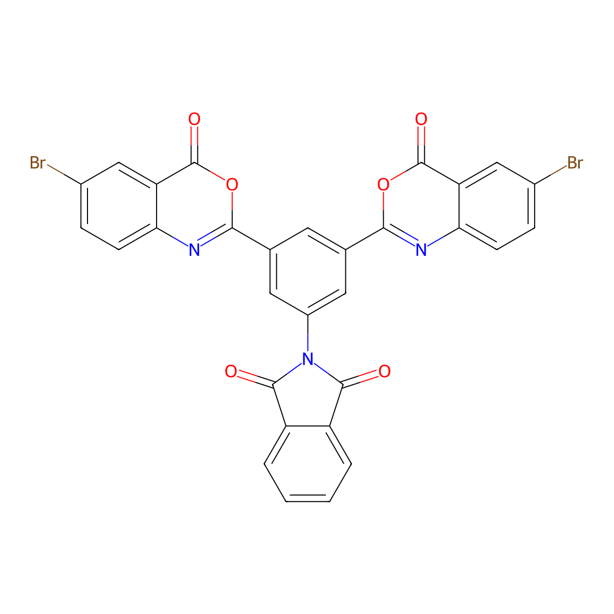 2-[3,5-bis(6-bromo-4-oxo-4H-3,1-benzoxazin-2-yl)phenyl]-1H-isoindole-1,3(2H)-dione molecular structure, CAS 360760-58-3