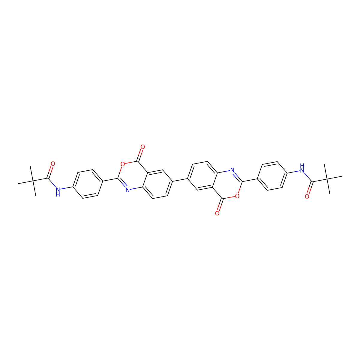 N-[4-[6-[2-[4-(2,2-dimethylpropanoylamino)phenyl]-4-oxo-3,1-benzoxazin-6-yl]-4-oxo-3,1-benzoxazin-2-yl]phenyl]-2,2-dimethylpropanamide molecular structure, CAS 360760-59-4