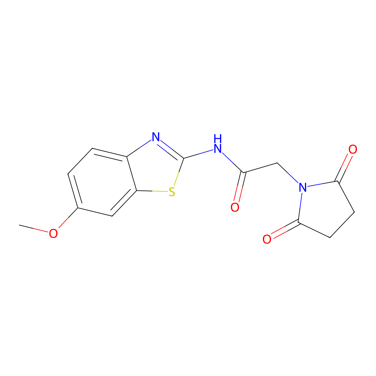 2-(2,5-dioxopyrrolidin-1-yl)-N-(6-methoxy-1,3-benzothiazol-2-yl)acetamide molecular structure, CAS 360762-04-5