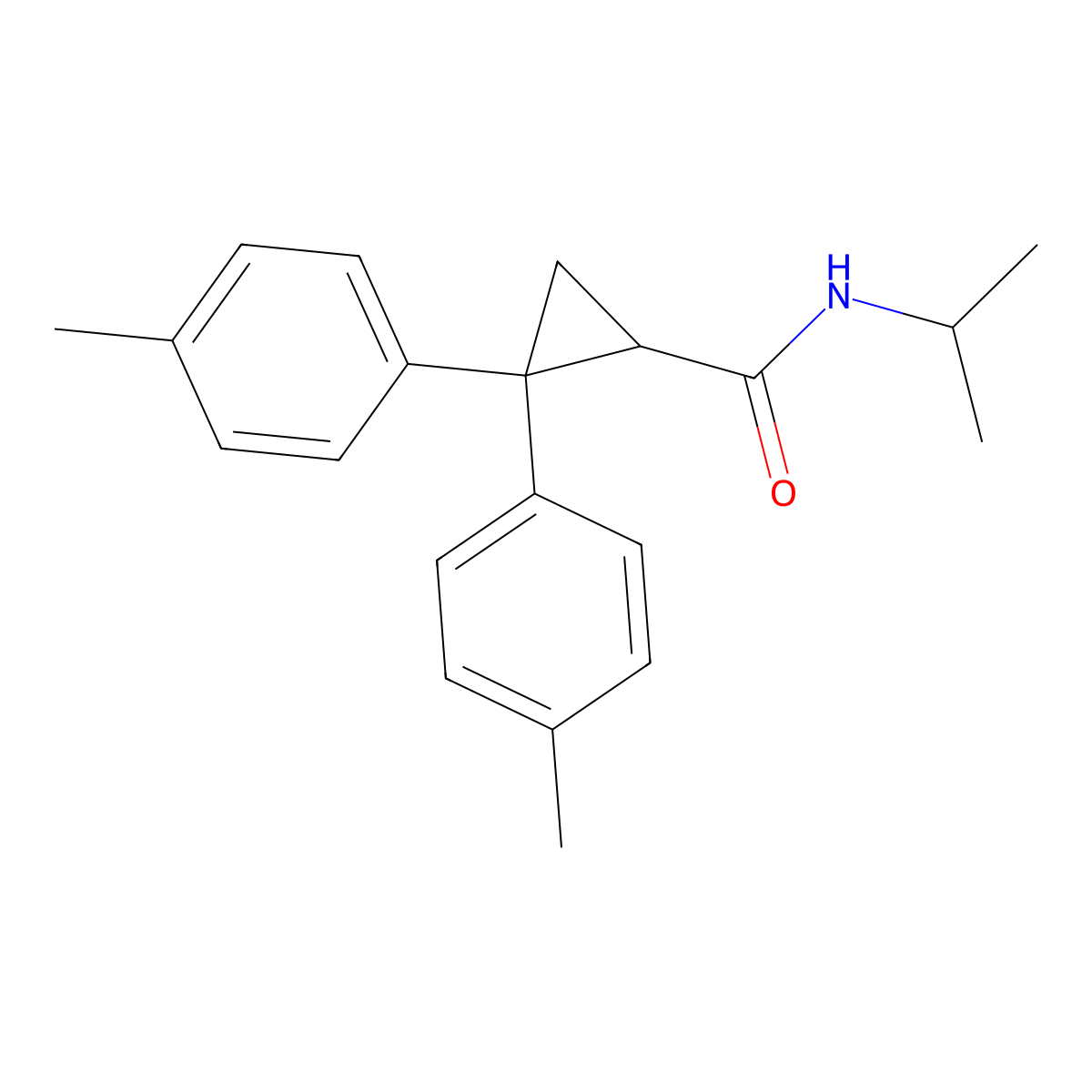 2,2-bis(4-methylphenyl)-N-propan-2-ylcyclopropane-1-carboxamide molecular structure, CAS 360764-60-9