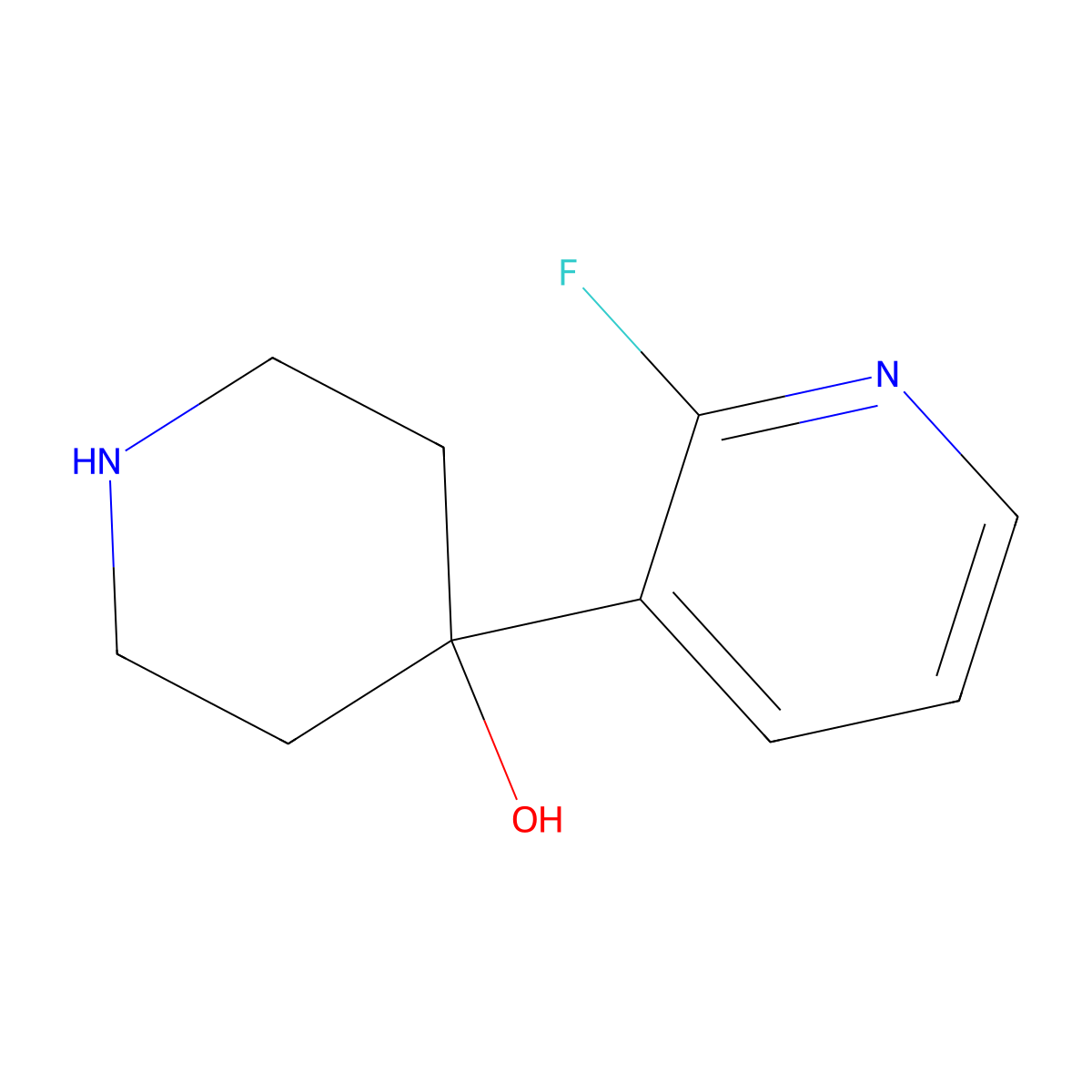 4-(2-Fluoropyridin-3-YL)piperidin-4-OL molecular structure, CAS 360766-60-5