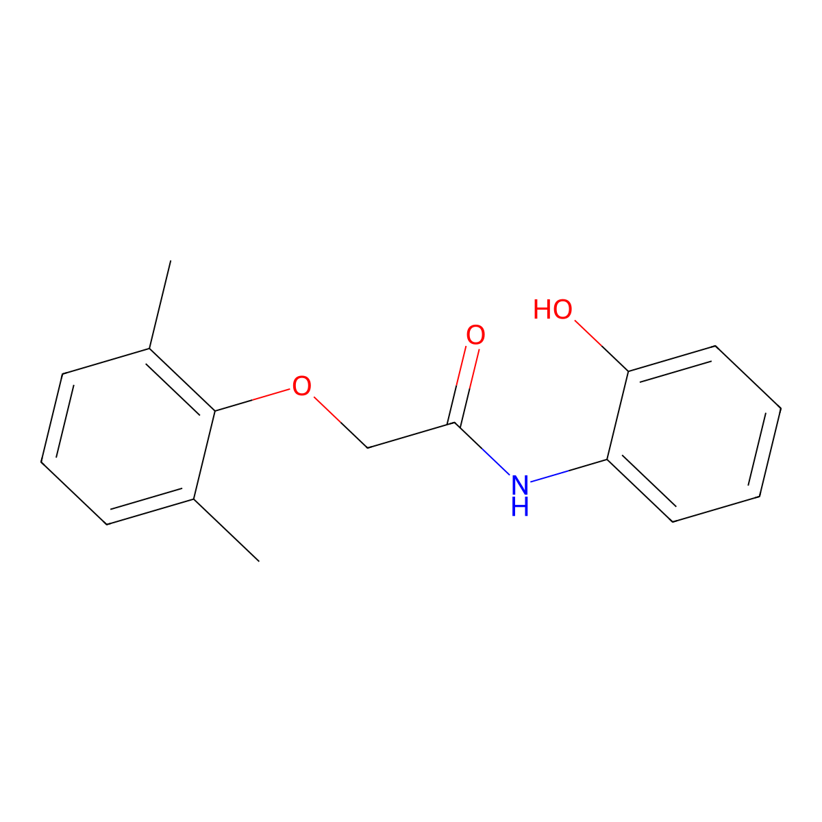 2-(2,6-dimethylphenoxy)-N-(2-hydroxyphenyl)acetamide molecular structure, CAS 360767-95-9