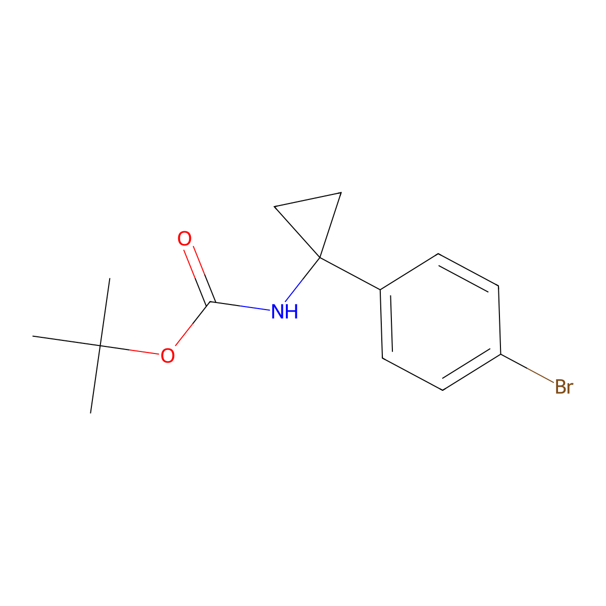 tert-Butyl (1-(4-bromophenyl)cyclopropyl)carbamate molecular structure, CAS 360773-84-8