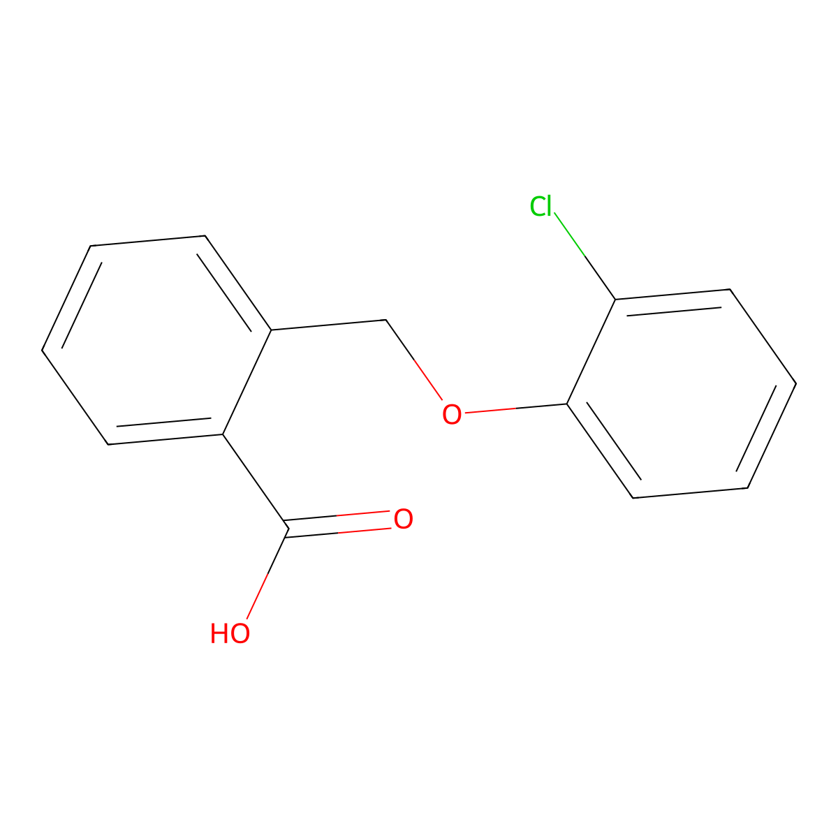 2-[(2-Chlorophenoxy)methyl]benzoic acid molecular structure, CAS 360778-43-4