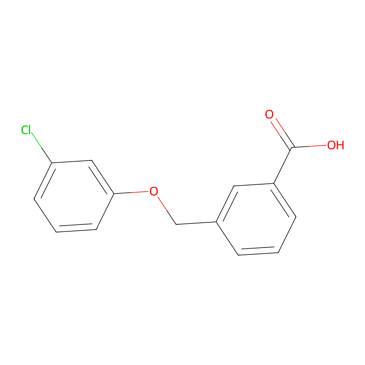 3-[(3-Chlorophenoxy)methyl]benzoic acid molecular structure, CAS 360778-44-5