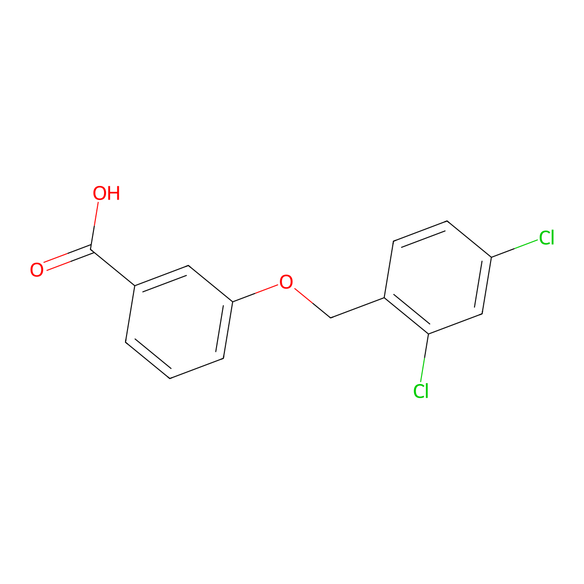 3-[(2,4-Dichlorobenzyl)oxy]benzoic acid molecular structure, CAS 360778-55-8