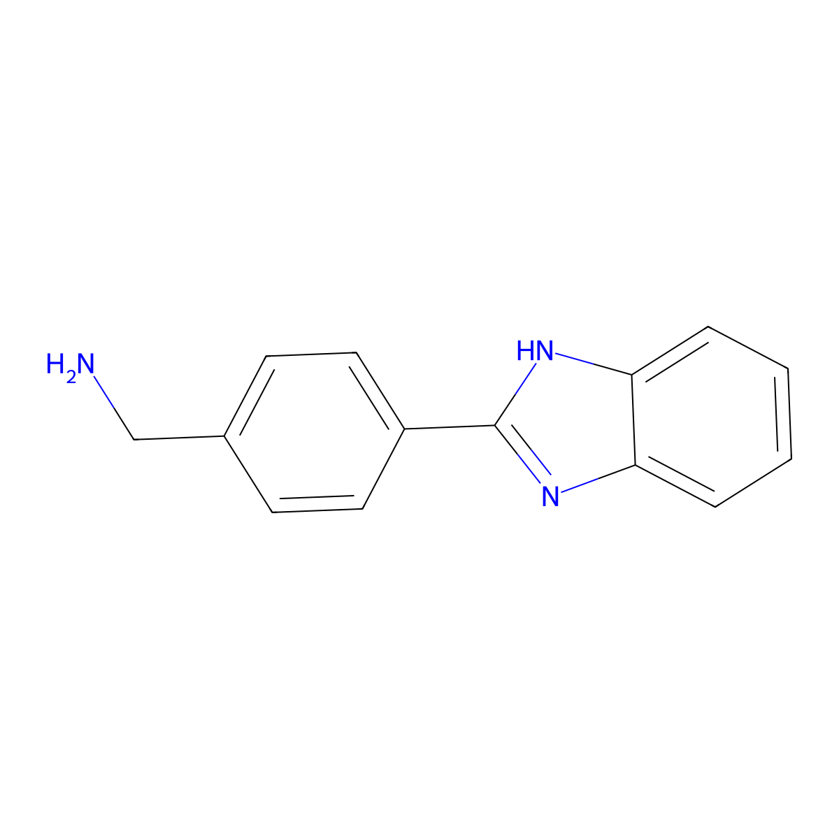 [4-(1H-1,3-benzodiazol-2-yl)phenyl]methanamine molecular structure, CAS 36078-89-4