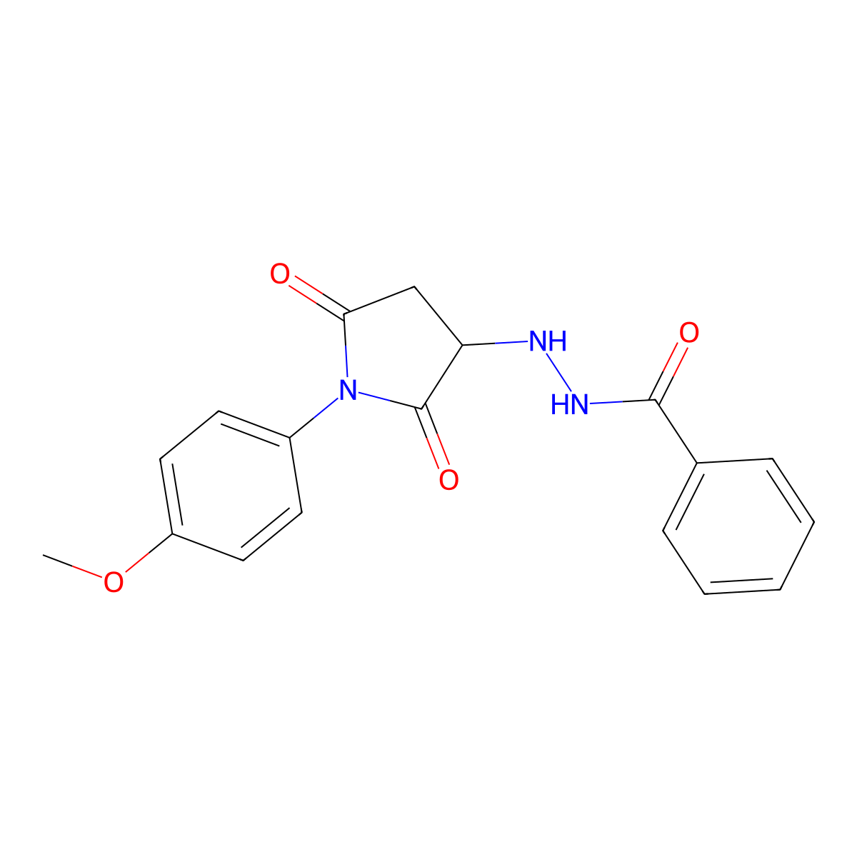 N'-[1-(4-methoxyphenyl)-2,5-dioxopyrrolidin-3-yl]benzohydrazide molecular structure, CAS 360784-29-8