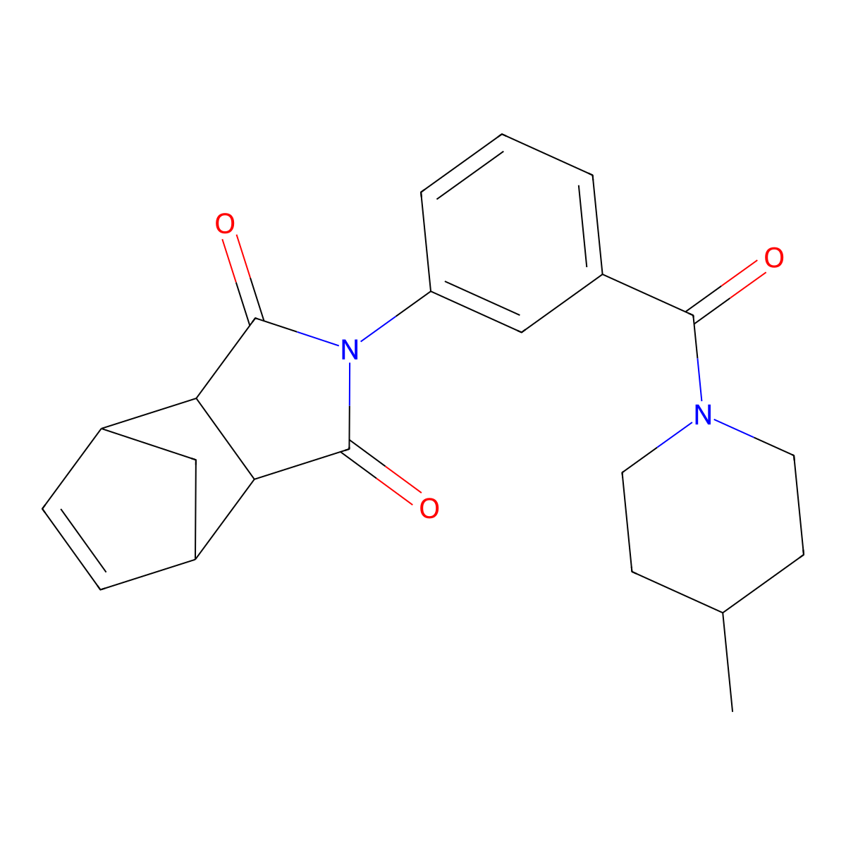 2-{3-[(4-methylpiperidin-1-yl)carbonyl]phenyl}-3a,4,7,7a-tetrahydro-1H-4,7-methanoisoindole-1,3(2H)-dione molecular structure, CAS 360789-94-2