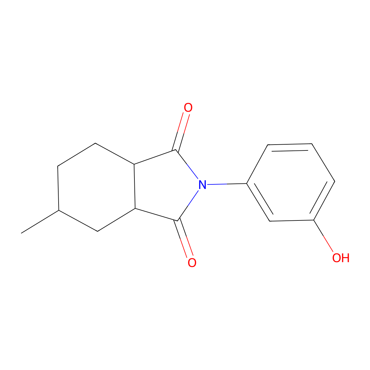 2-(3-hydroxyphenyl)-5-methylhexahydro-1H-isoindole-1,3(2H)-dione molecular structure, CAS 360790-14-3