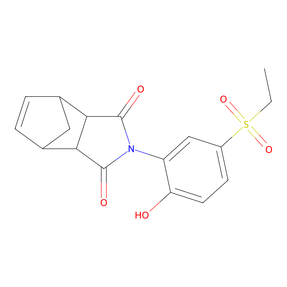 2-(5-(ethylsulfonyl)-2-hydroxyphenyl)-3a,4,7,7a-tetrahydro-1H-4,7-methanoisoindole-1,3(2H)-dione molecular structure, CAS 360791-51-1