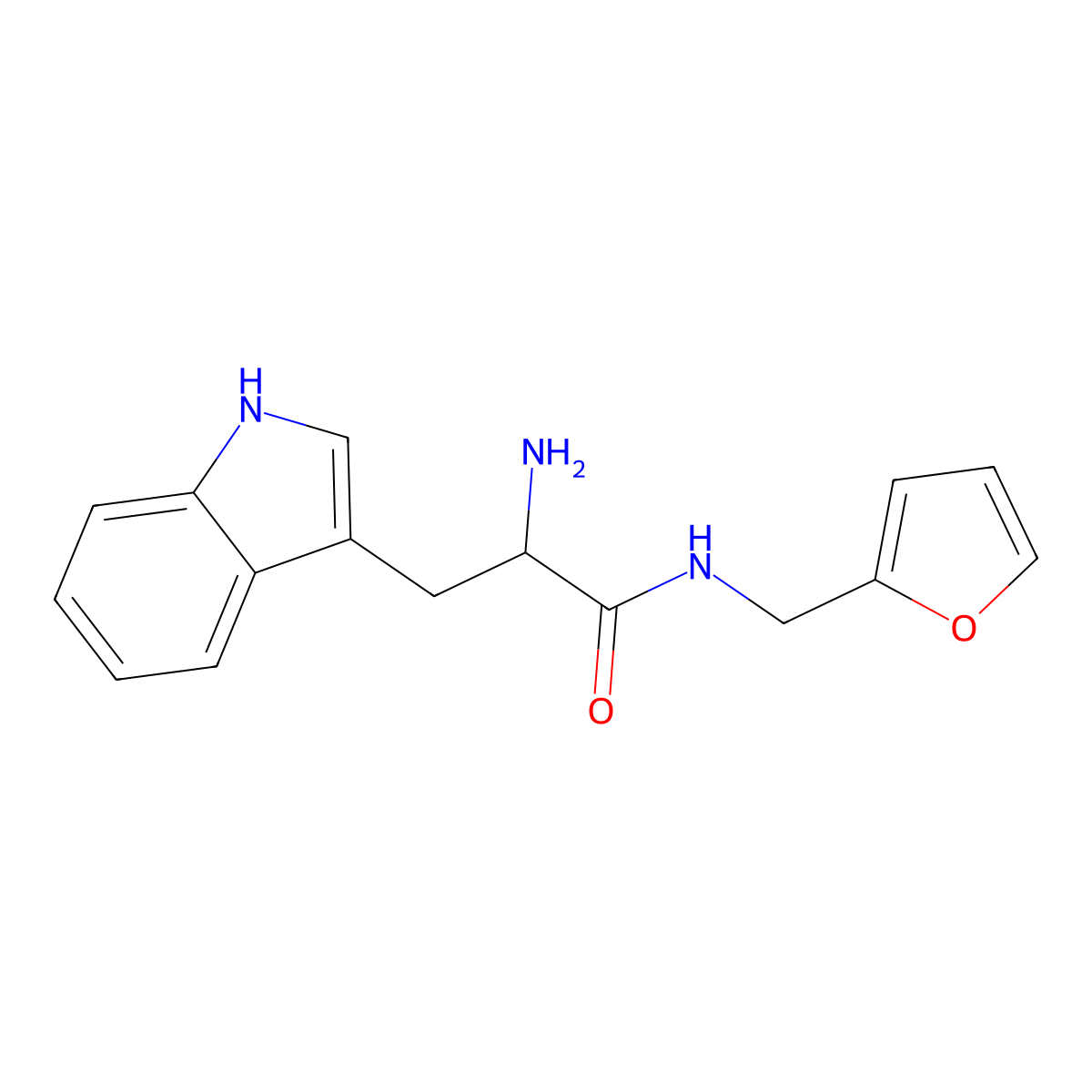 2-Amino-N-furan-2-ylmethyl-3-(1H-indol-3-yl)-propionamide molecular structure, CAS 360791-53-3