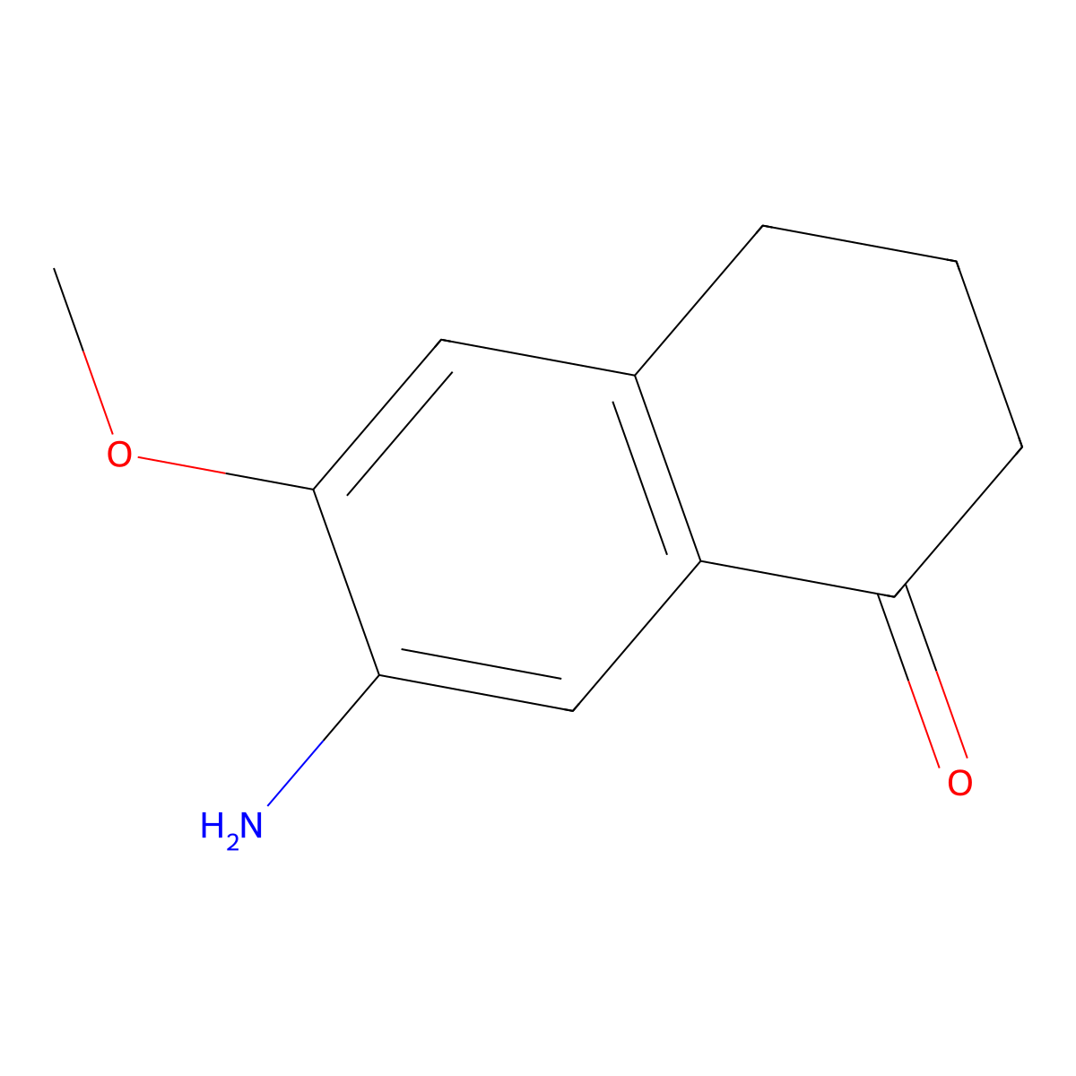 7-Amino-6-methoxy-1-tetralone molecular structure, CAS 360796-29-8
