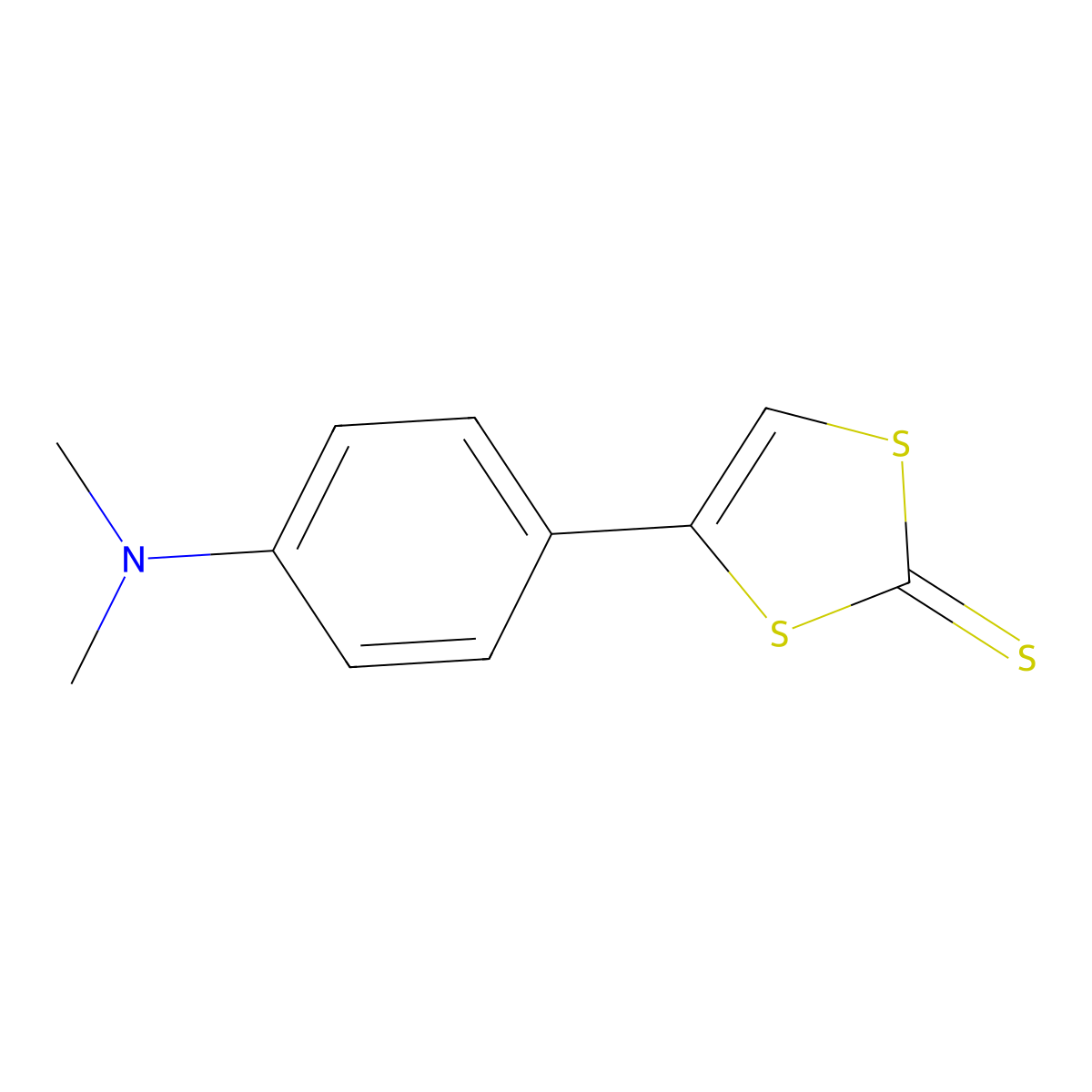 4-(4-(Dimethylamino)phenyl-1,3-dithiole-2-thione molecular structure, CAS 3608-37-5