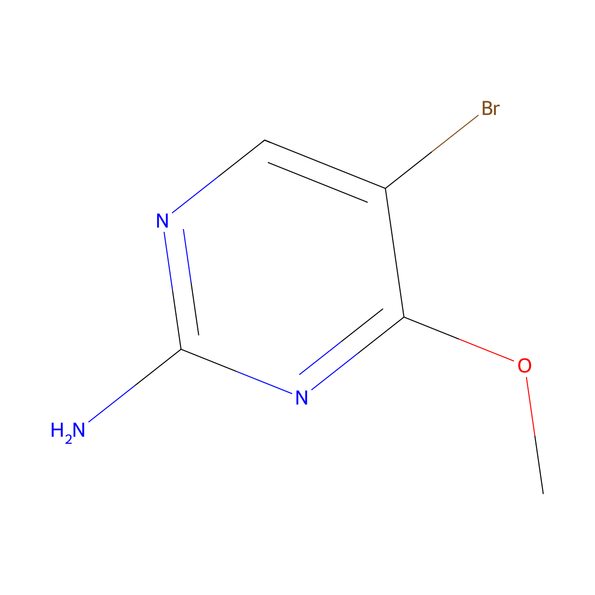 2-Amino-5-bromo-4-methoxypyrimidine molecular structure, CAS 36082-45-8