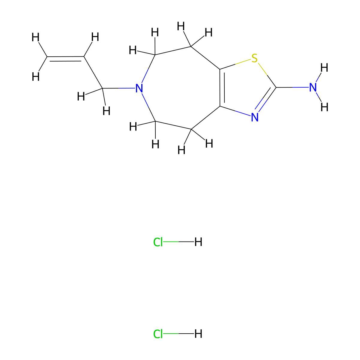 Talipexole dihydrochloride molecular structure, CAS 36085-73-1
