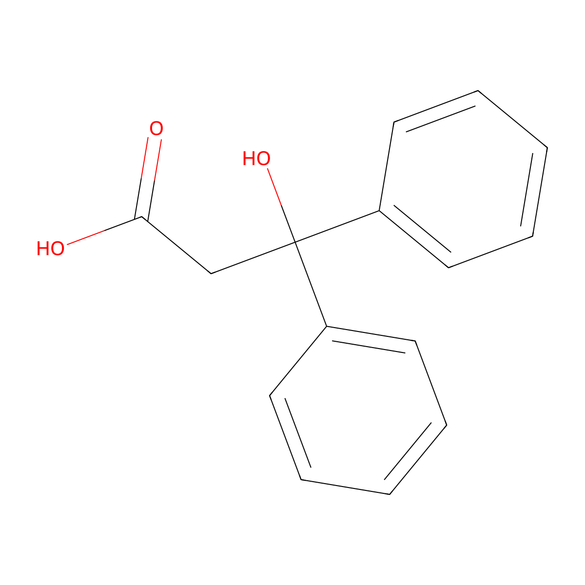 3-Hydroxy-3,3-diphenylpropanoic acid molecular structure, CAS 3609-48-1