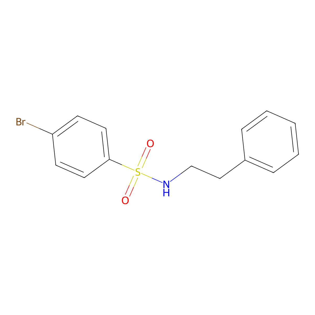 4-bromo-N-(2-phenylethyl)benzenesulfonamide molecular structure, CAS 3609-88-9