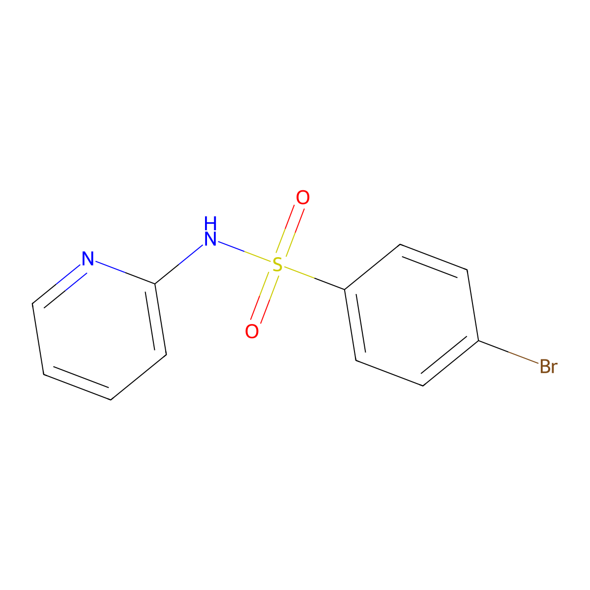 4-Bromo-N-(2-pyridyl)benzenesulfonamide molecular structure, CAS 3609-89-0