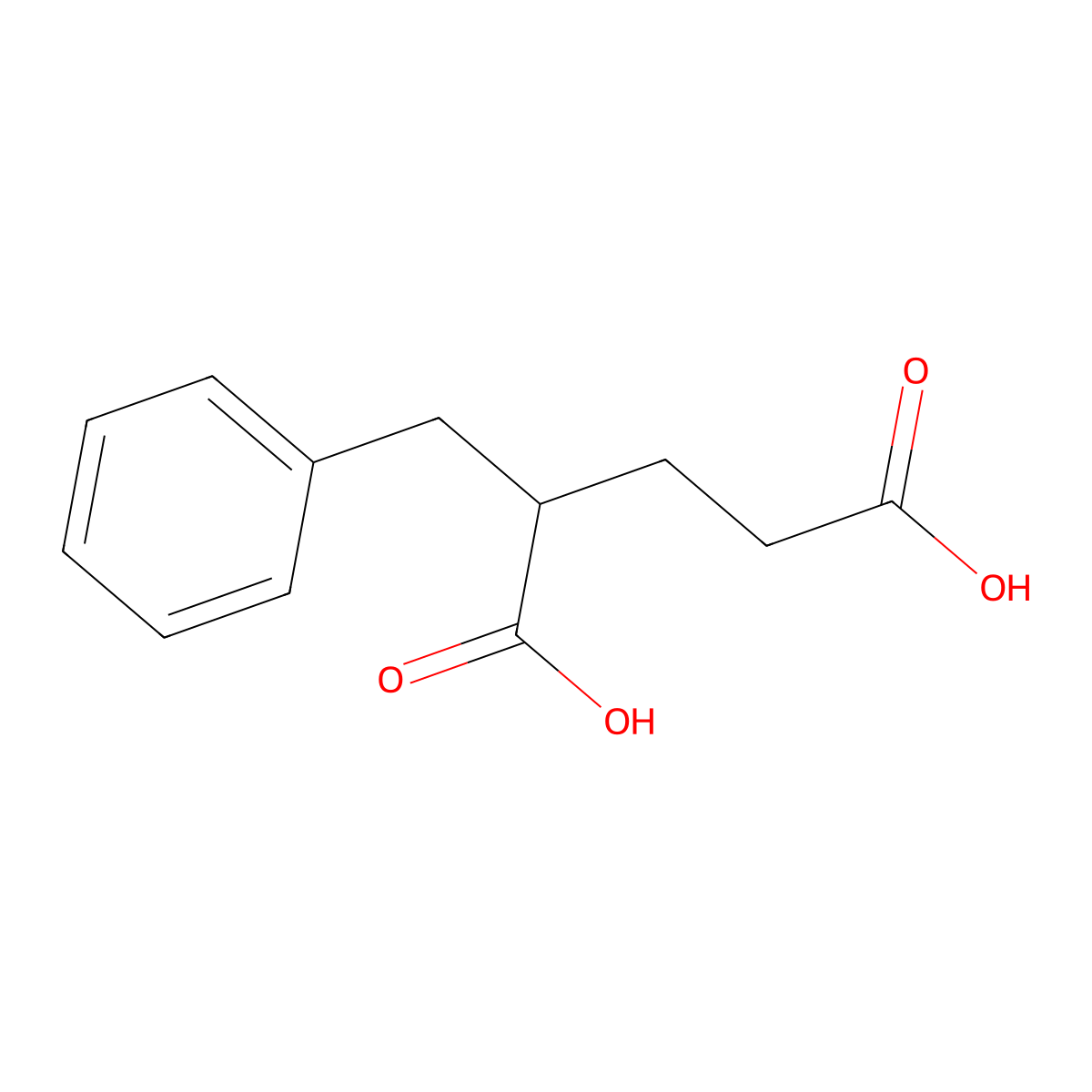 2-Benzylpentanedioic acid molecular structure, CAS 36092-45-2