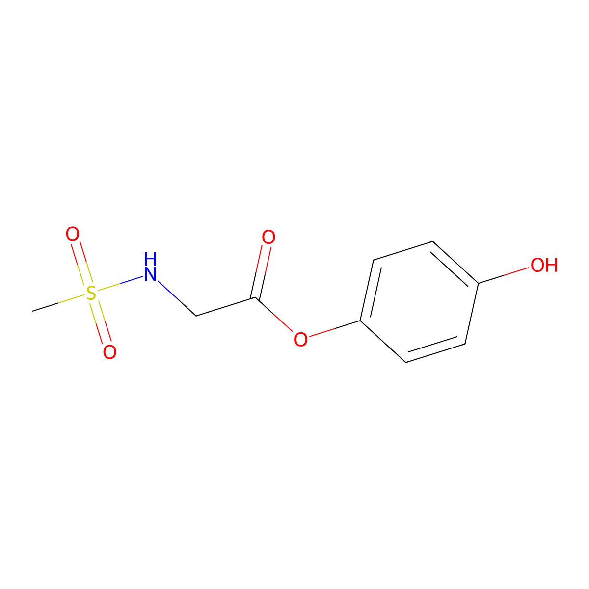 4-Hydroxyphenyl [(methylsulfonyl)amino]acetate molecular structure, CAS 36092-90-7