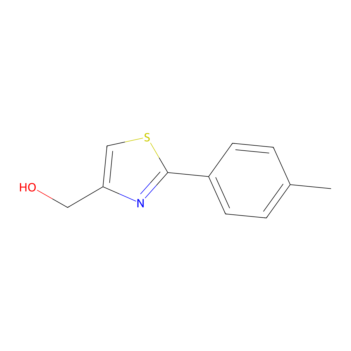 (2-P-Tolyl-Thiazol-4-Yl)-Methanol molecular structure, CAS 36093-97-7