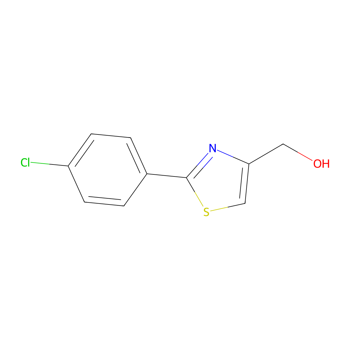 [2-(4-Chlorophenyl)-1,3-thiazol-4-yl]methanol molecular structure, CAS 36093-99-9