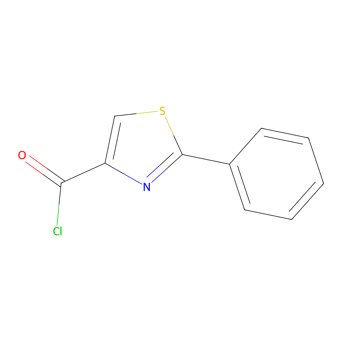 2-Phenyl-1,3-thiazole-4-carbonyl chloride molecular structure, CAS 36094-04-9