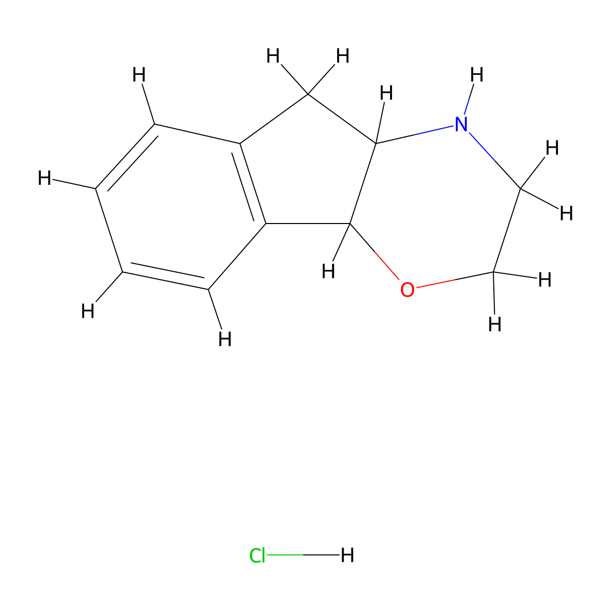 2H,3H,4H,4aH,5H,9bH-indeno[1,2-b]morpholine hydrochloride molecular structure, CAS 36095-83-7