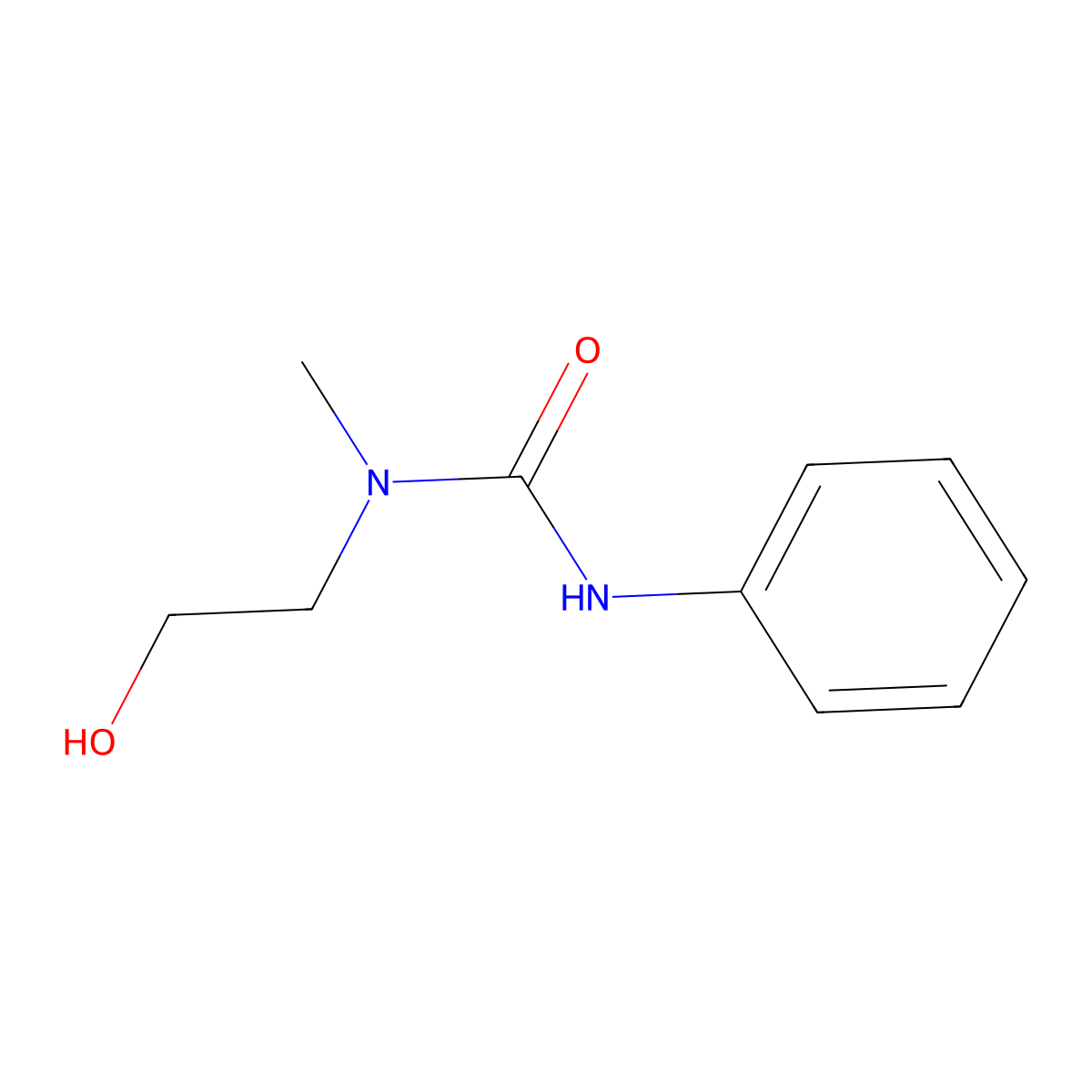 N-(2-Hydroxyethyl)-N-methyl-N'-phenylurea molecular structure, CAS 36097-31-1