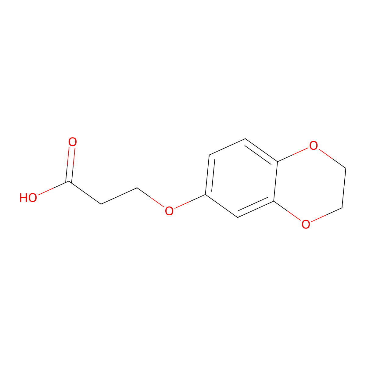 3-(2,3-Dihydro-benzo[1,4]dioxin-6-yloxy)-propionic acid molecular structure, CAS 36099-14-6