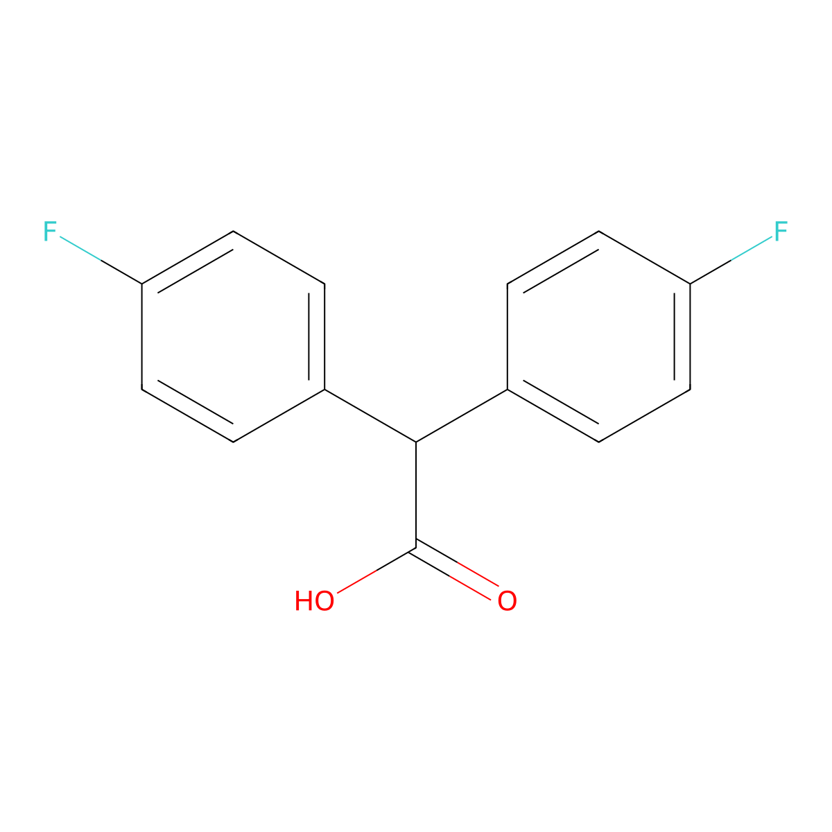 2,2-Bis(4-fluorophenyl)acetic acid molecular structure, CAS 361-63-7