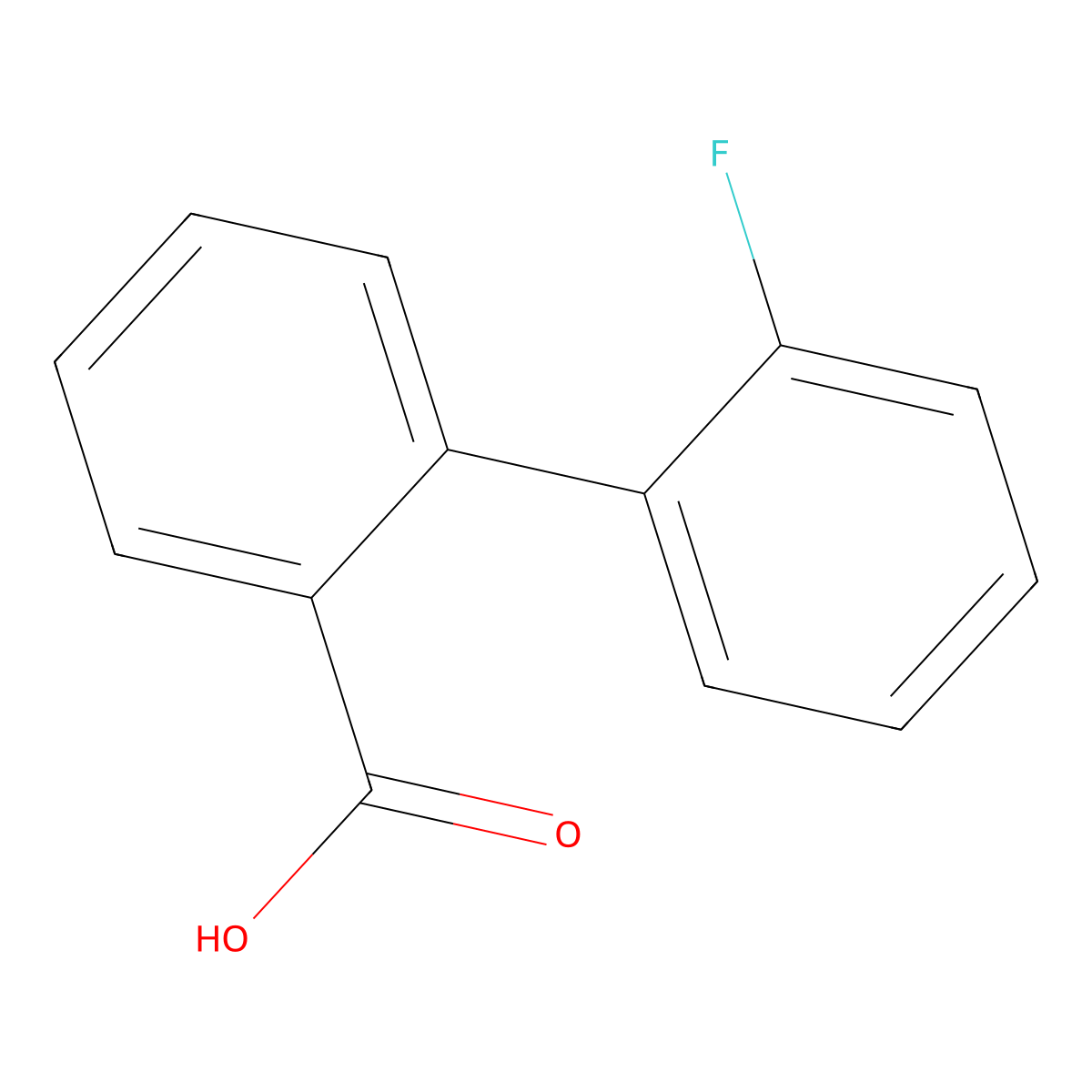2'-Fluorobiphenyl-2-carboxylic acid molecular structure, CAS 361-92-2