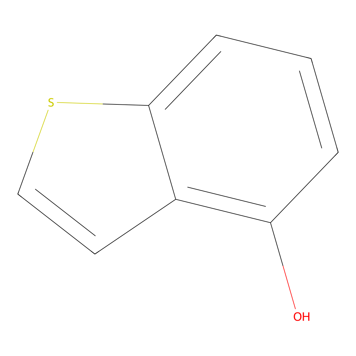 Benzo(b)thiophen-4-ol molecular structure, CAS 3610-02-4