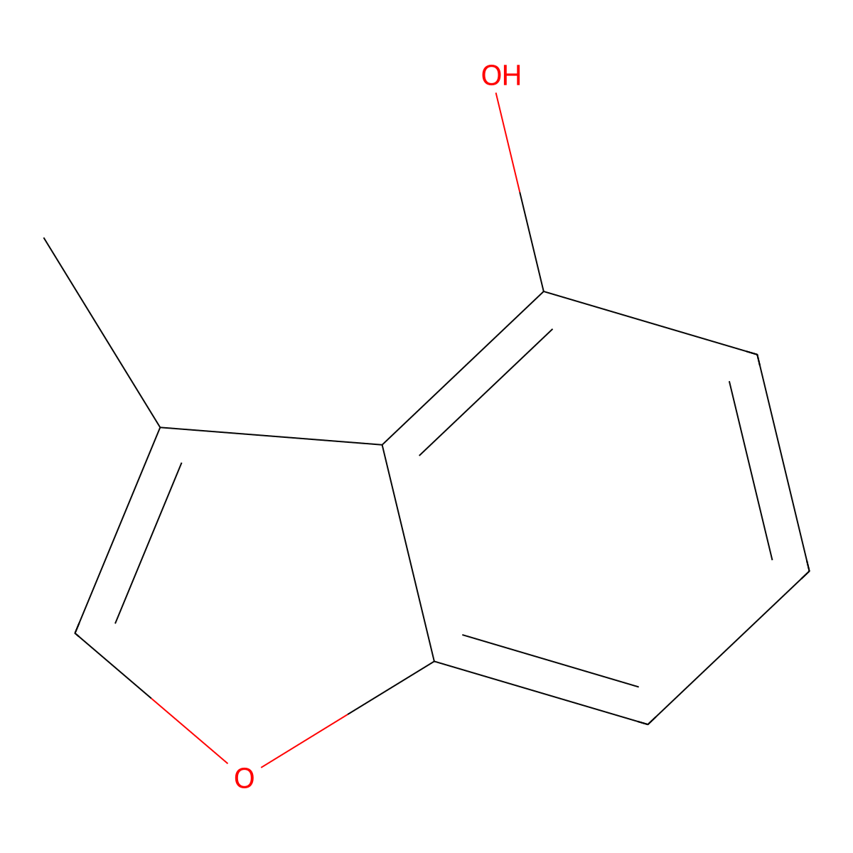 3-Methyl-1-benzofuran-4-ol molecular structure, CAS 3610-15-9
