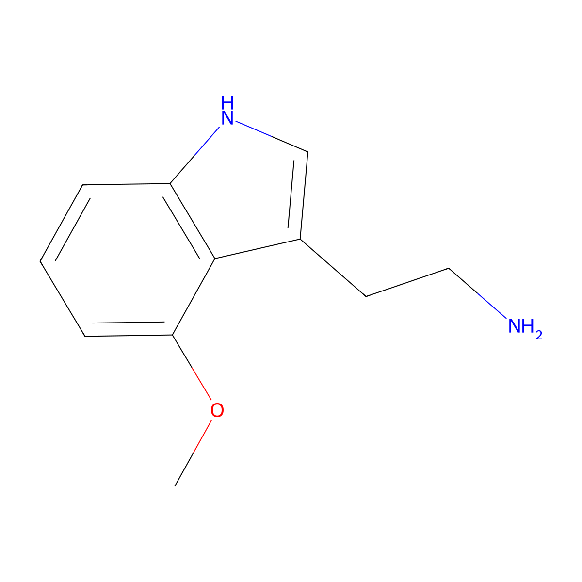 1H-Indole-3-ethanamine, 4-methoxy- molecular structure, CAS 3610-35-3