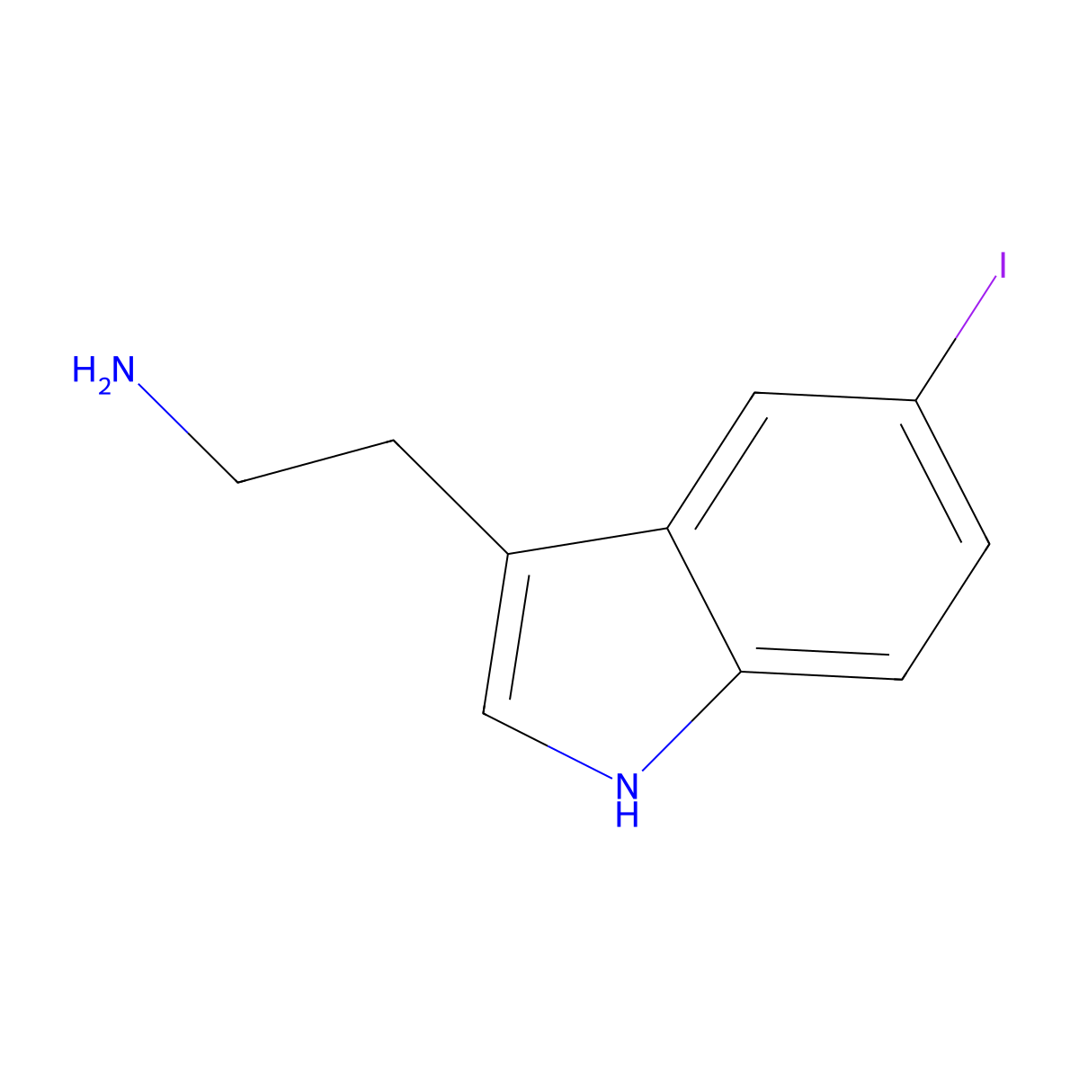 2-(5-iodo-1H-indol-3-yl)ethanamine molecular structure, CAS 3610-43-3