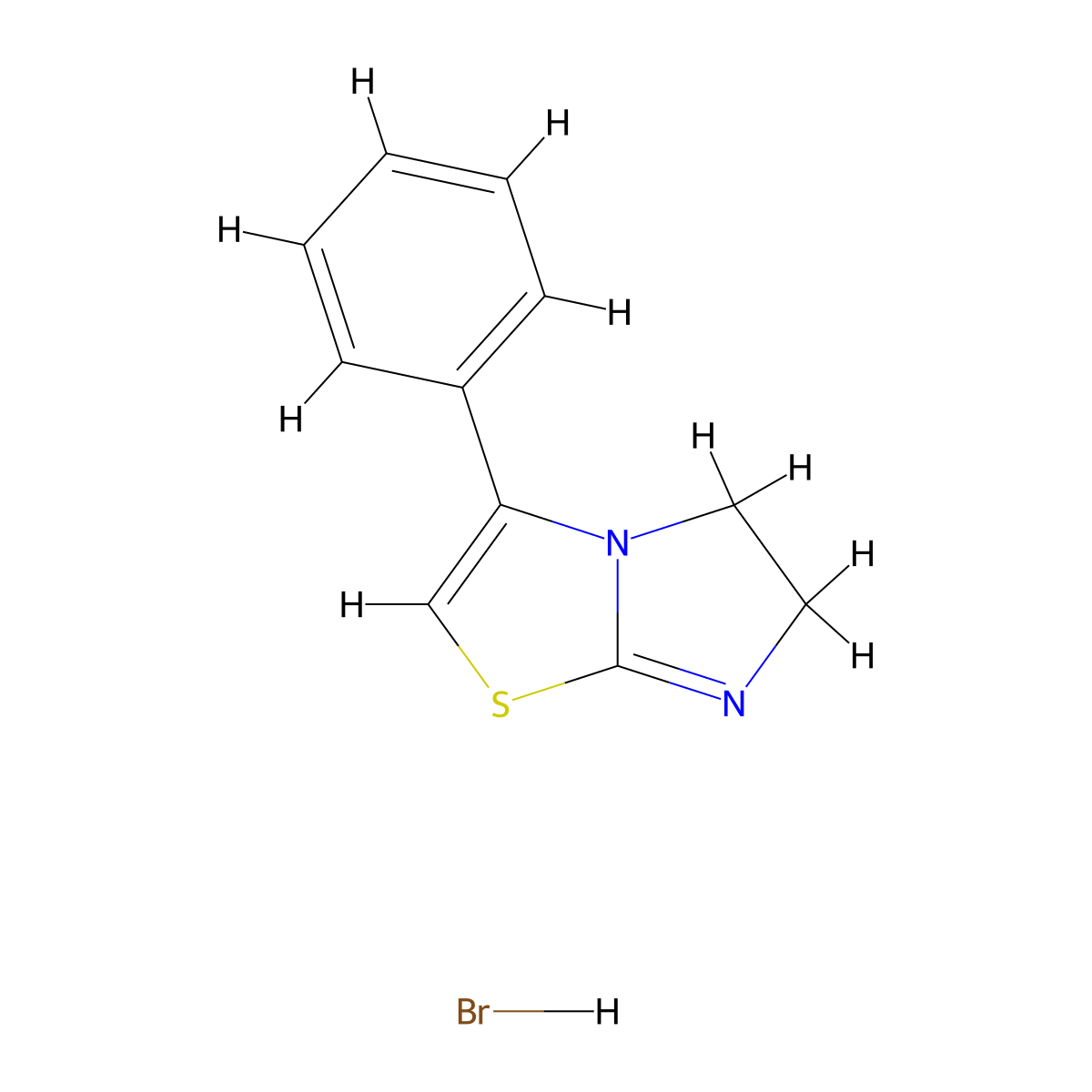 3-Phenyl-5,6-dihydroimidazo[2,1-b][1,3]thiazole hydrobromide molecular structure, CAS 36103-96-5