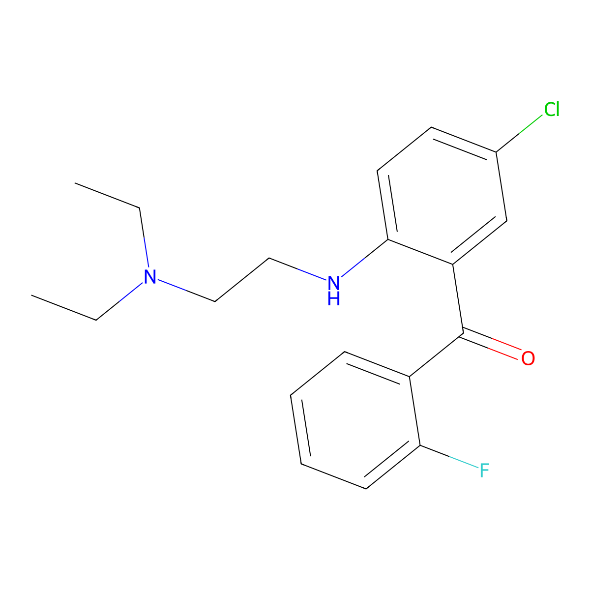 5-Chloro-2'-fluoro-2-diethyaminoethylaminobenzophenone molecular structure, CAS 36105-18-7