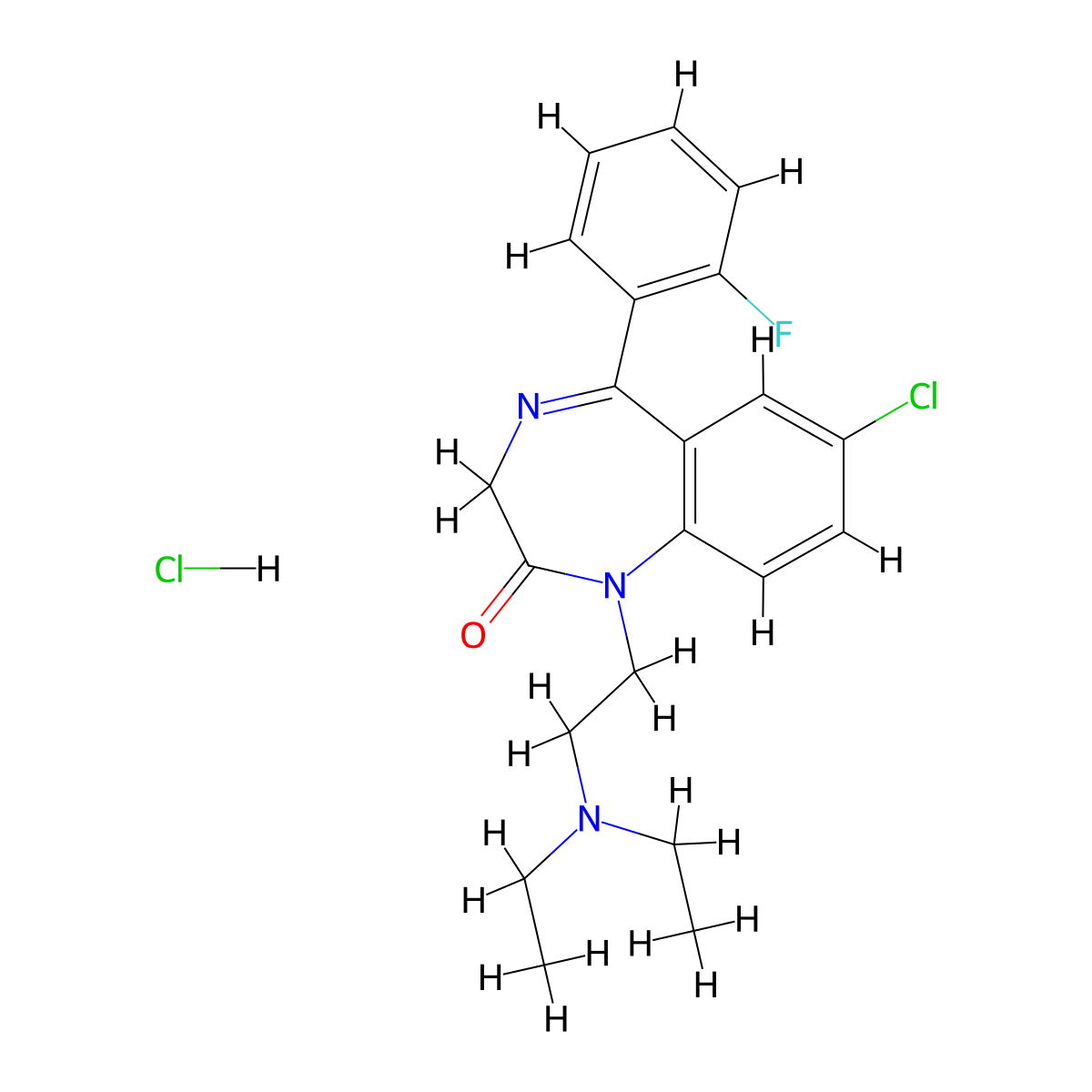 Flurazepam Monohydrochloride molecular structure, CAS 36105-20-1