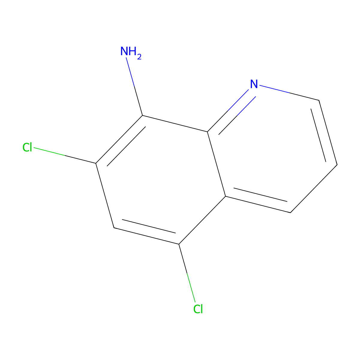 5,7-Dichloroquinolin-8-amine molecular structure, CAS 36107-01-4